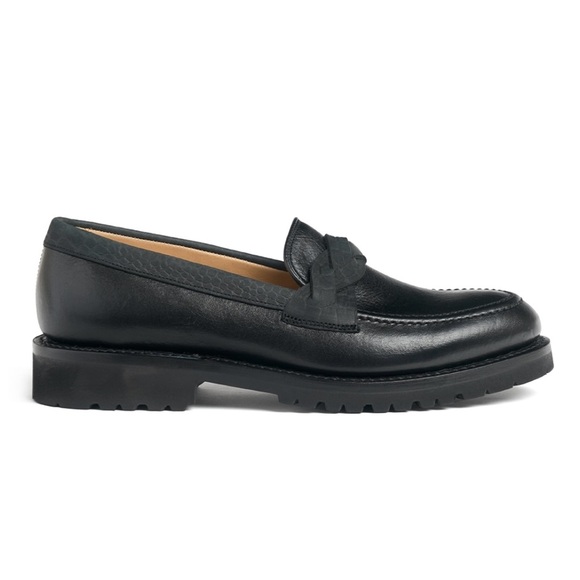 Cheaney Cora Loafer in Black Kudu/Moc Croc Nubuck - Picture 2 of 11